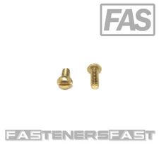 (50) 10-24x1/2 Brass Slotted Round Head Machine Screws #10-24 - Solid Brass