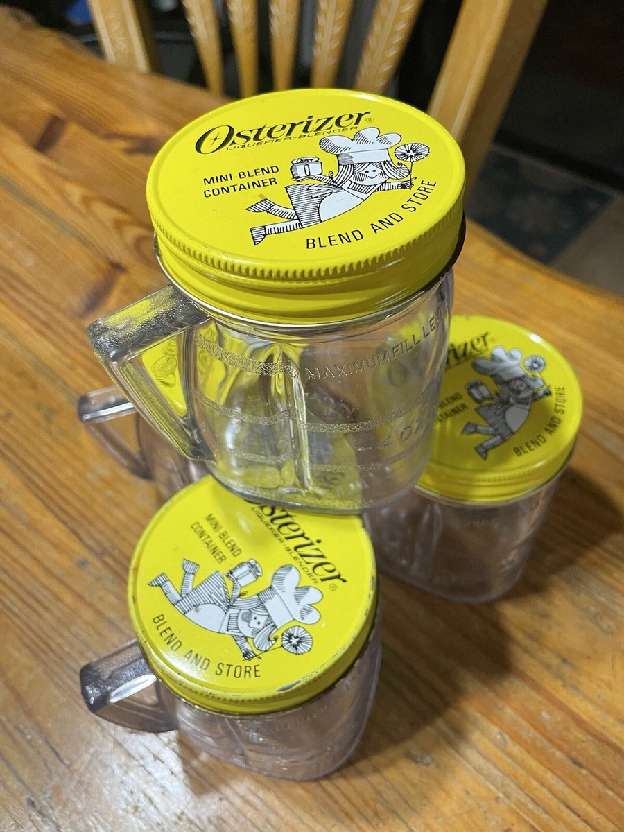 Set of 4 Vintage Osterizer 4 Oz Mini Blender Jars / Containers
