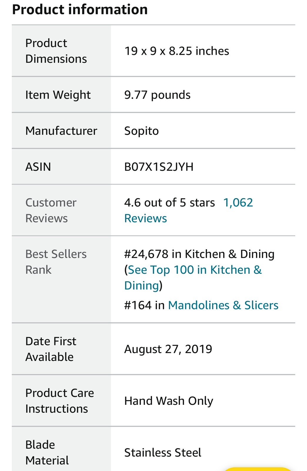 Sopito Electric French Fry Cutter Commercial Potato Cutter w 1/2” Blade