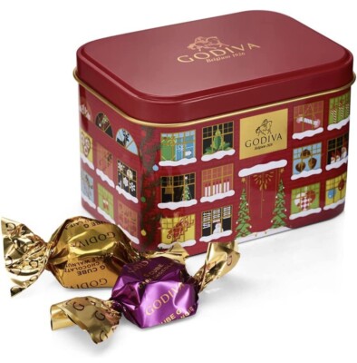 Godiva Chocolatier Holiday 15 Piece G Cube Tin, Chocolate Truffle