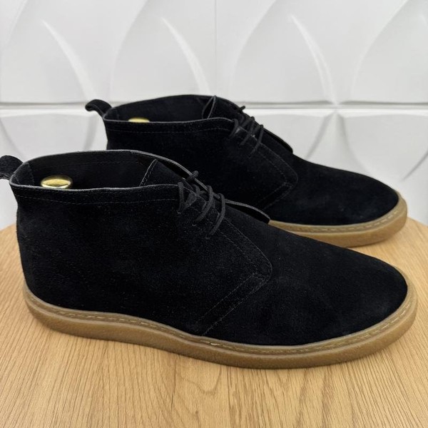 Men Fred Perry Boots Black Suede 45