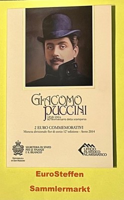 2 Euro San Marino 2014 ''Puccini'' BU, NEU und sofort lieferbar, Top