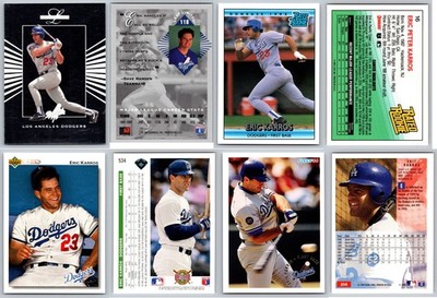 Eric Karros 4 Card Lot - Rookie RC Los Angeles Dodgers Oakland Athletics A's 