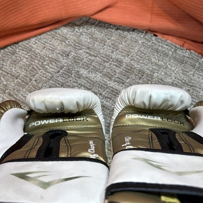 Everlast Powerlock Boxing Gloves Power Lock White & Gold 12 Oz | eBay