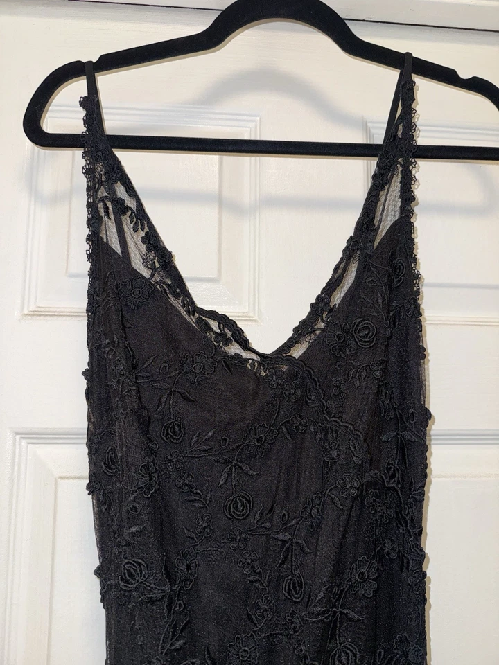 Vestido asimétrico vintage de encaje negro Nicole Bakti - talla M Foto 3 de 4