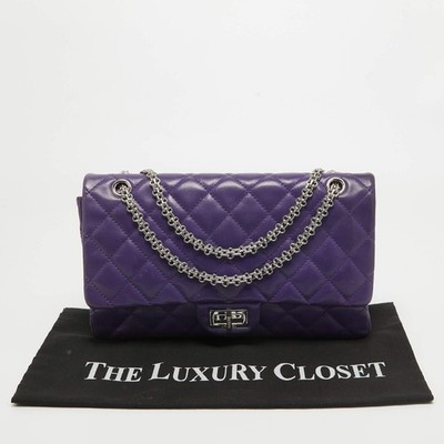 Chanel Purple Quilted Leather 227 Reissue 2.55 Flap Bag | eBay