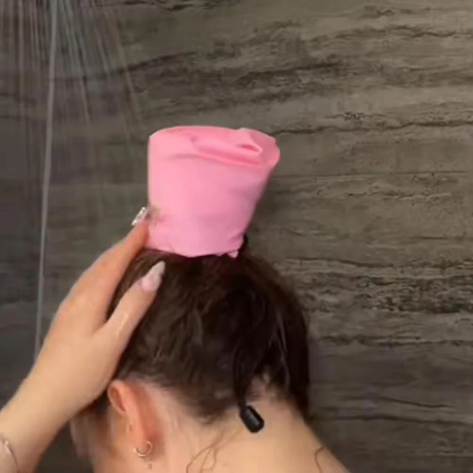 Wasserdichte Haarmütze, Kronenwaschduschkappe Pferdeschwanz für langes Haar - Bild 4 von 4