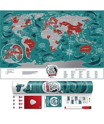Premium Scratch Places Off Poster - 60 x 40 cm - Places I've Been Travel Map - G