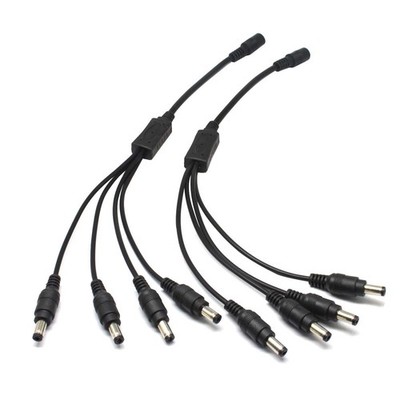 1 bis 4 Wege DC Power Splitter Kabel Schwarz, Stecker 5,5mm x 2,1mm für CCTVK...