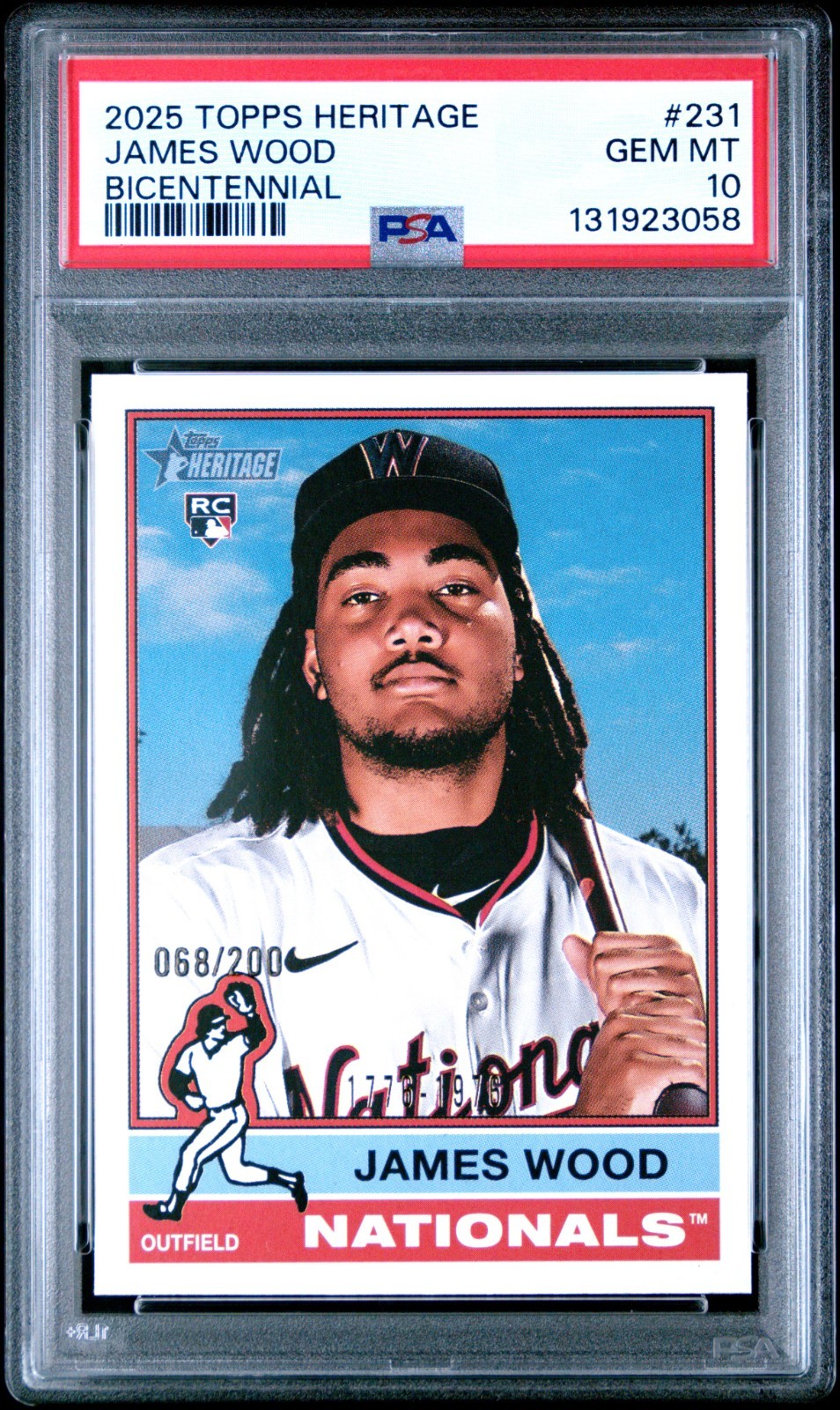2025 Topps Heritage JAMES WOOD RC #231 Bicentennial /200 PSA 10