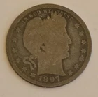 1897-P 25C Barber Silver Quarter - 90% Silver