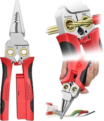 Pro 8-in-1 Wire Stripper/Cutter with Voltage Tester & Dual Alarms - Heavy Duty 1