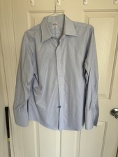 Brooks Brothers 346 Mens Blue Plaid Shirt 16 33 Slim Fit Cotton Button Down
