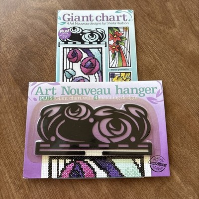 Art Nouveau Needle Work Hanger With Design Chart~Nee