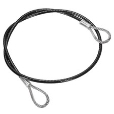 39 Inch Safety Cable Lock, 304 Stainless Steel Wire Rope 0.26" Dia Black