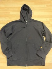 Sudadera con capucha Carhartt WIP Work In Progress cremallera completa para hombre mediana negra dorada logotipo