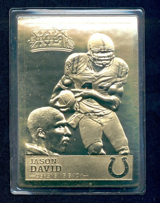 2007 Danbury Mint JASON DAVID Indianapolis Colts Super Bowl XLI 22 KT Gold Card