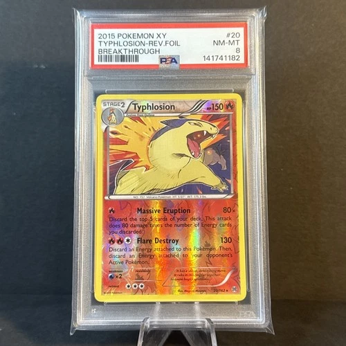 POKEMON TYPHLOSION 20/162 REVERSE HOLO RARE BREAKTHROUGH PSA 8
