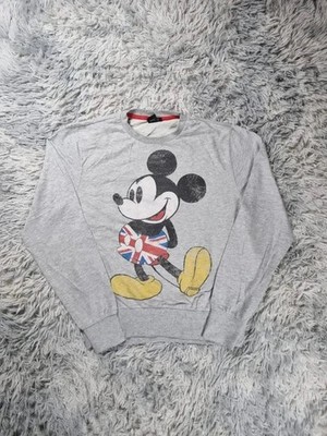 Sweatshirt Rundhals Print Mickey Mouse UK London Vintage Printed Graphic