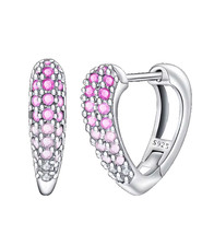 Surya 925 sterling silver Heart Pave huggie hoop earrings woman