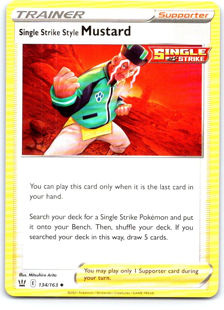 Single Strike Style Mustard 134/163 Uncommon Battle Styles Pokemon Near Mint