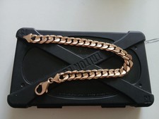 9ct gold heavy Old School Style Curb Bracelet - 30g - 9.2mm links - 8.65"