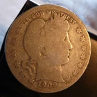 1909-D 25C Barber Quarter  SILVER