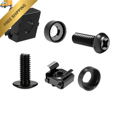 25 Pack M6 x 16mm Rack Mount Screws and Cage Nuts with Washers for Servers