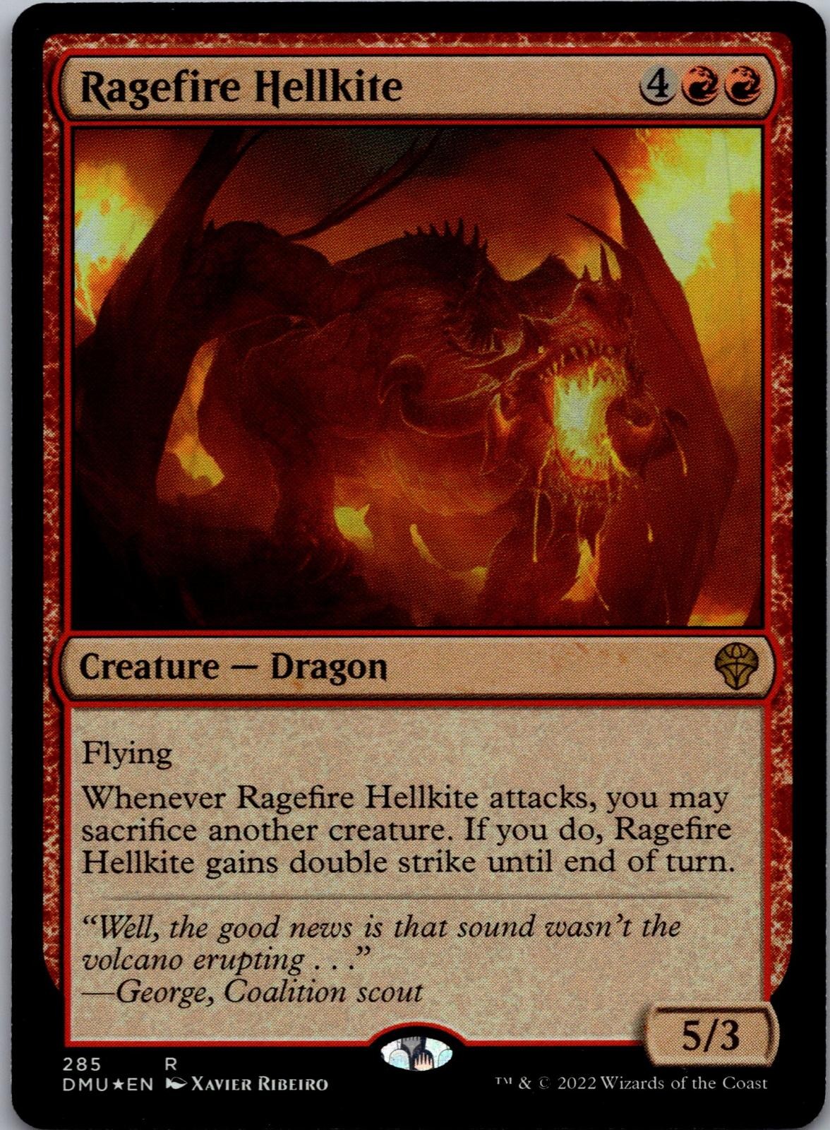 Ragefire Hellkite 285 Rare Dominaria United Magic: The Gathering Foil LP