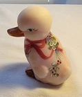 2004 GSE Fenton Burmese Satin Sitting Duck w/Holly, Berries Christmas Theme