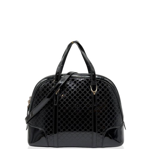 Gucci Microguccissima Dome Bag Black Patent Calfskin (ym040126c3)