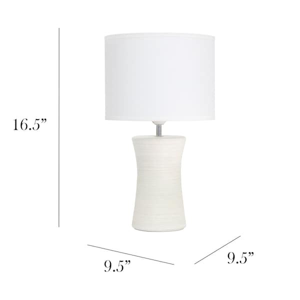 SIMPLE DESIGNS LT2099-OFF Ceramic Hourglass Table Lamp, Off White thumbnail 3