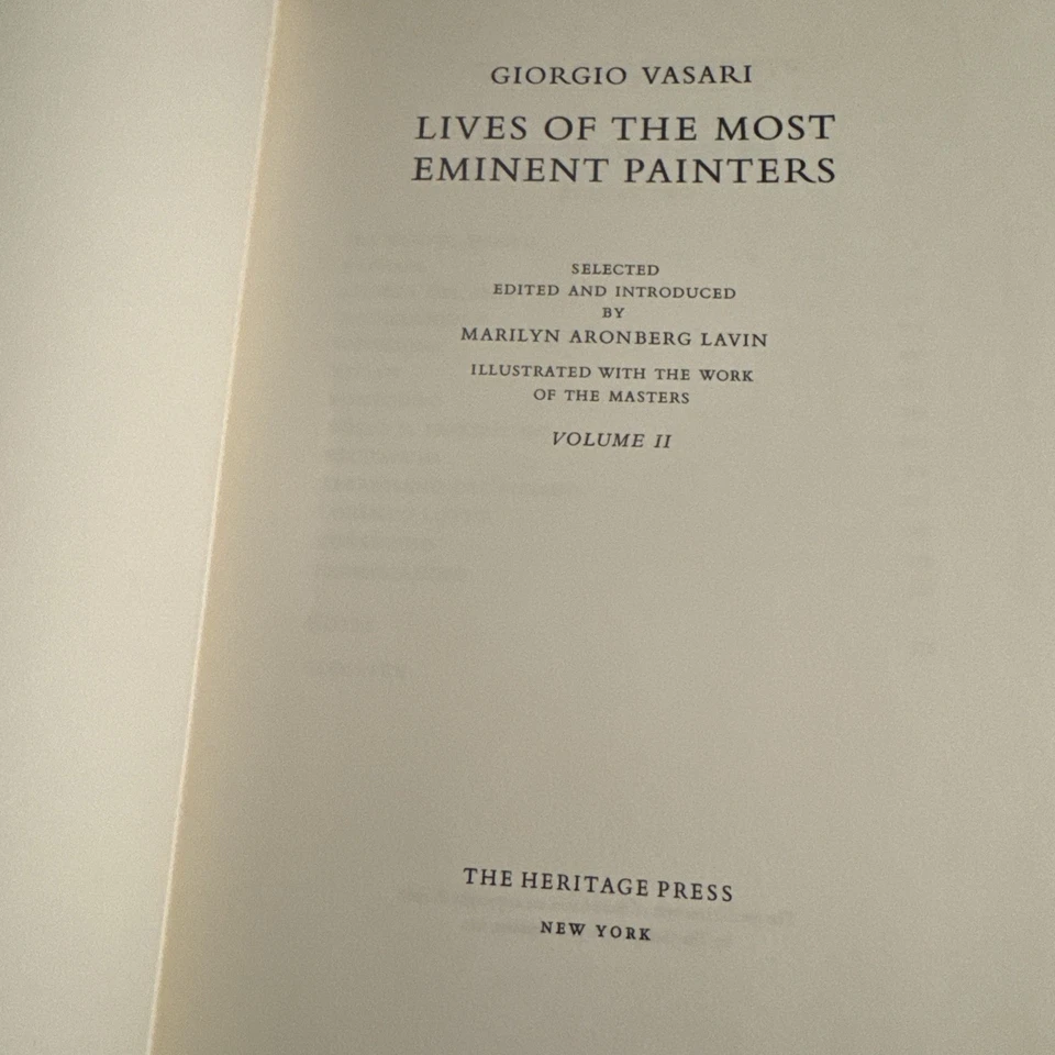 Giorgio Vasari The Lives of the Most Eminent Painters Vol 2  Heritage Press 1967 Foto 2 de 4