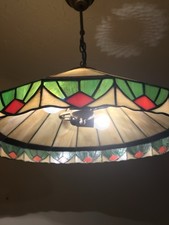 Large Vintage Tiffany Style Glass Ceiling Light Pendant Shade COLLECTION ONLY