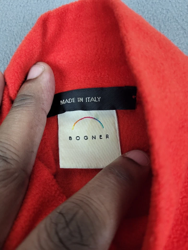 Bogner Fleece Quarter Zip Pullover Women M Red Lightweight Sweater Logo Zipper - Image 4 of 4