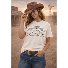 Far West Western Vintage Unisex Natural Cowboy Shirt Z47