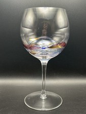Vintage Artland Helios Balloon Red Wine Glass Stained Glass Mosaic Design