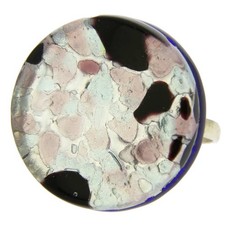 GlassOfVenice Murano Glass Venetian Reflections Ring - Round With Adjustable Ban