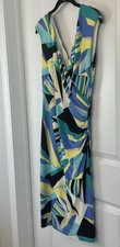 Ralph Lauren Women's Size 8 Faux Wrap Dress Geometric Print Sleeveless V-Neck