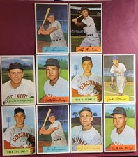 Vintage 1954 Bowman Old Baseball 10-card Lot *NICE* Cincinnati Reds