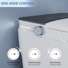 Smart Toilet,Heated Seat Auto Flush,Foot Sensor Operation,Warm Water,AutoFlipCov