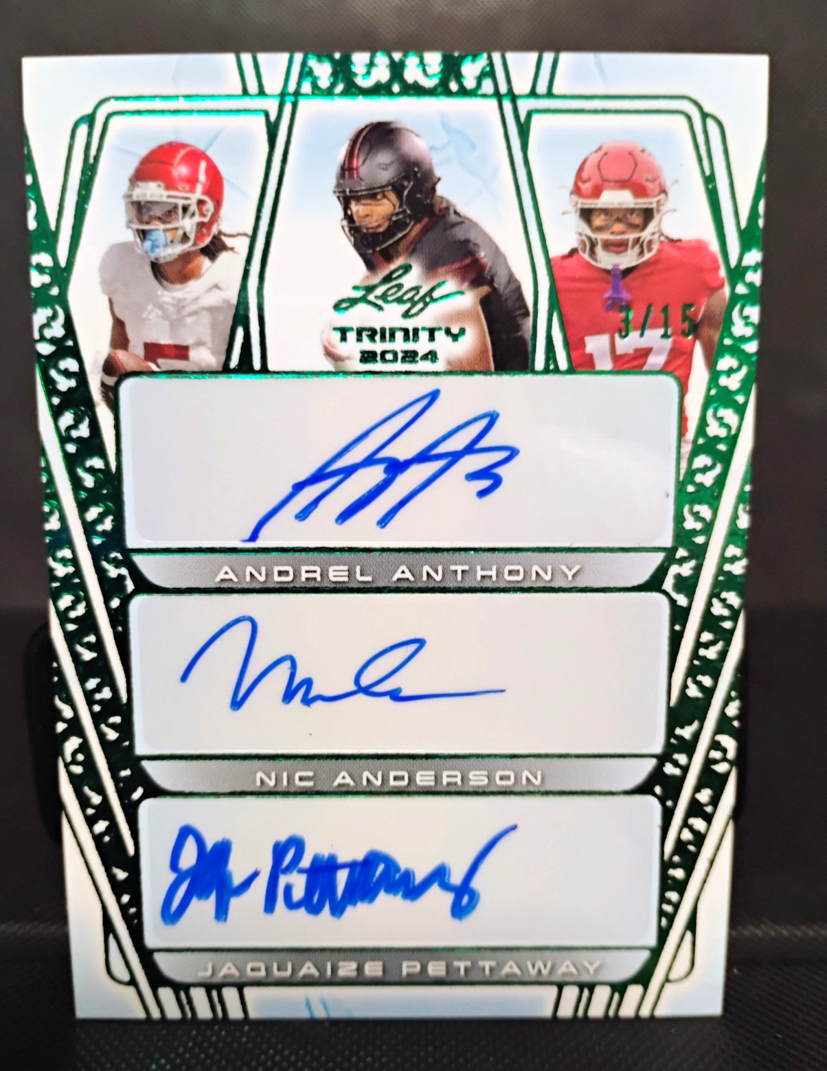 Leaf 2024 Triple Autographs TA-2 Green /15 Anderson Anthony AU RC