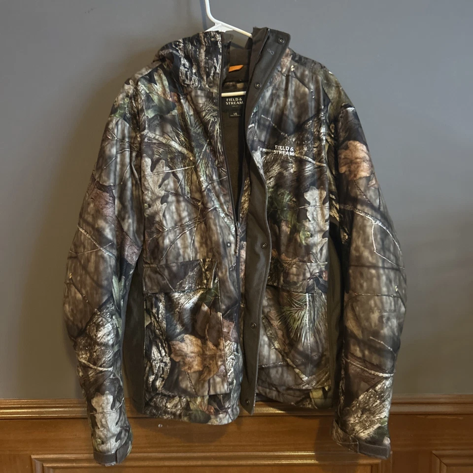 Field Stream Camo Hunting Coat Jacket Men LG Hooded Lined w/ Habit L Camo Pants - Image 2 of 4