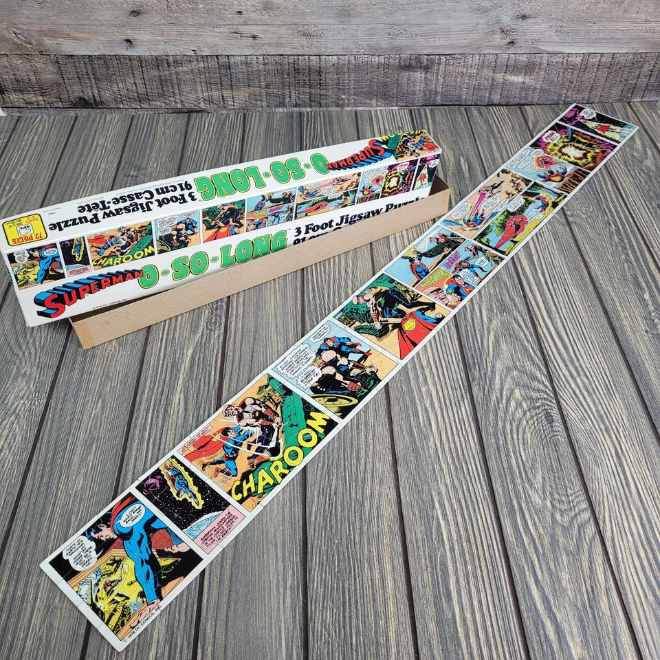1978 DC Superman Comic Book Puzzle O-So-Long 3 Foot Jigsaw 72 Piece Vintage EUC - Image 4 of 4