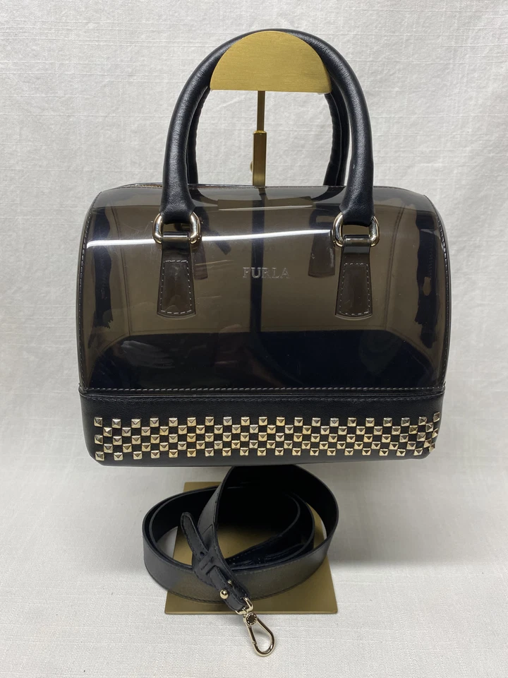 Authentic Furla Black Jelly studded boston 2way bag - Image 2 of 4