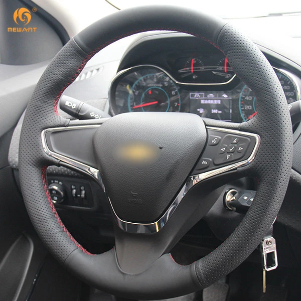 Cubierta de volante de cuero negro para Chevrolet Cruze 2015 Volt #CH02 Foto 4 de 4