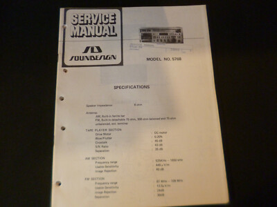 Original Service Manual Schaltplan Soundesign Model No. 5768