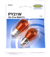 2X Ring Automotive BAU15S Orange Blinkerlampe PY21W 12V 21W