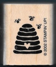 HONEY BEE HIVE Flying Insect Bumblebee HEART Love Home Stampin' Up RUBBER STAMP