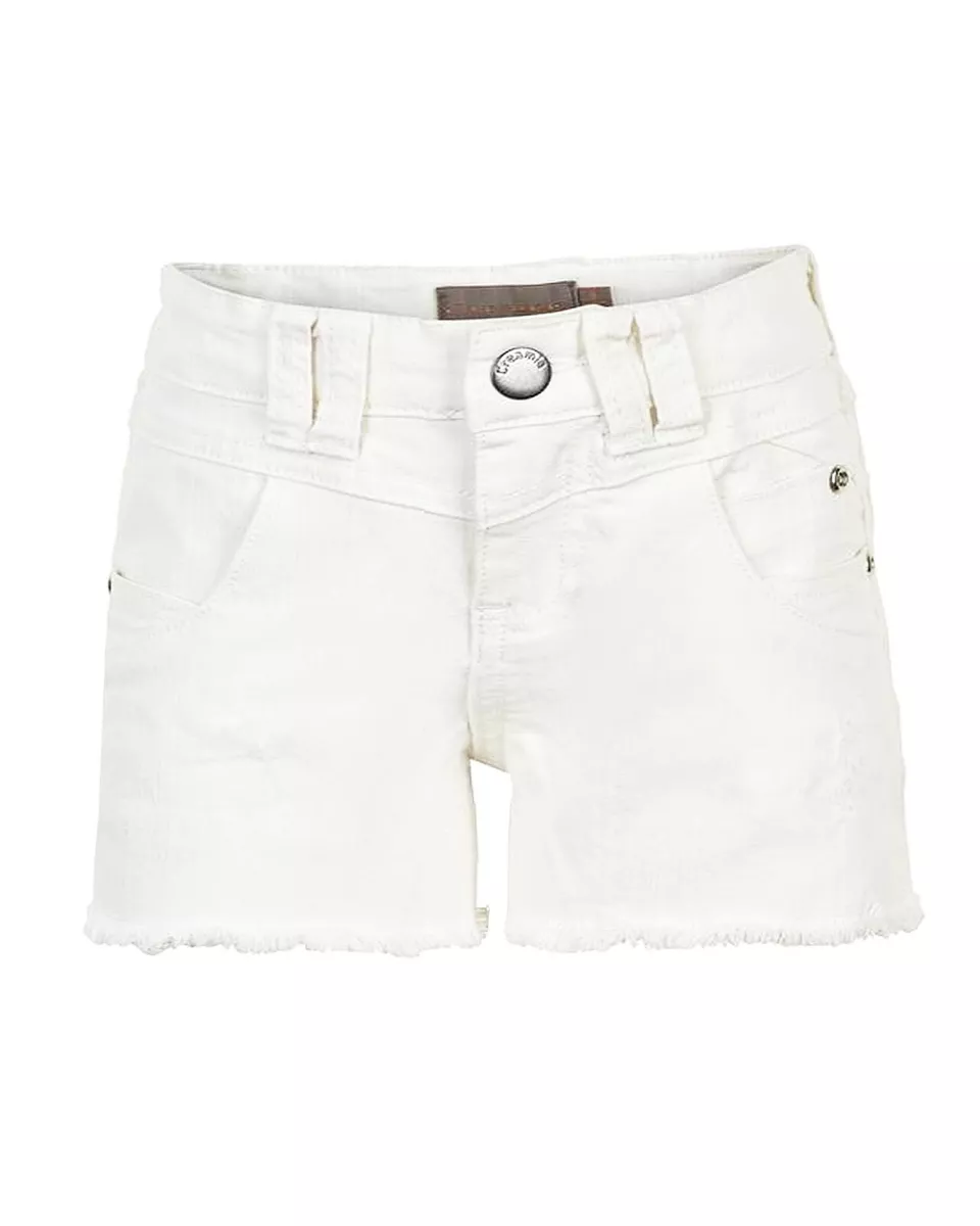 CREAMIE Girl s Denim Shorts with Frayed Hem in White Sizes 4 14
